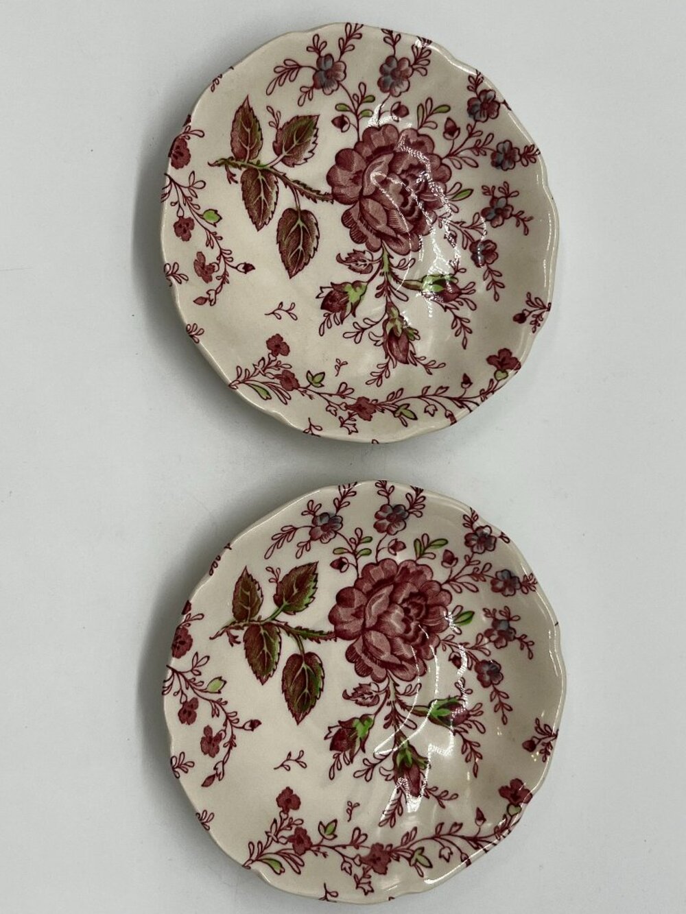 Johnson Brothers Rose Chinz Pink Saucer 5-1/2” Set of 2 for tea or coffee cup